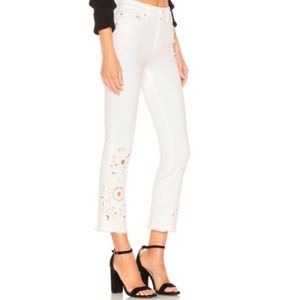 Free People Embroidered Cutwork Jeans